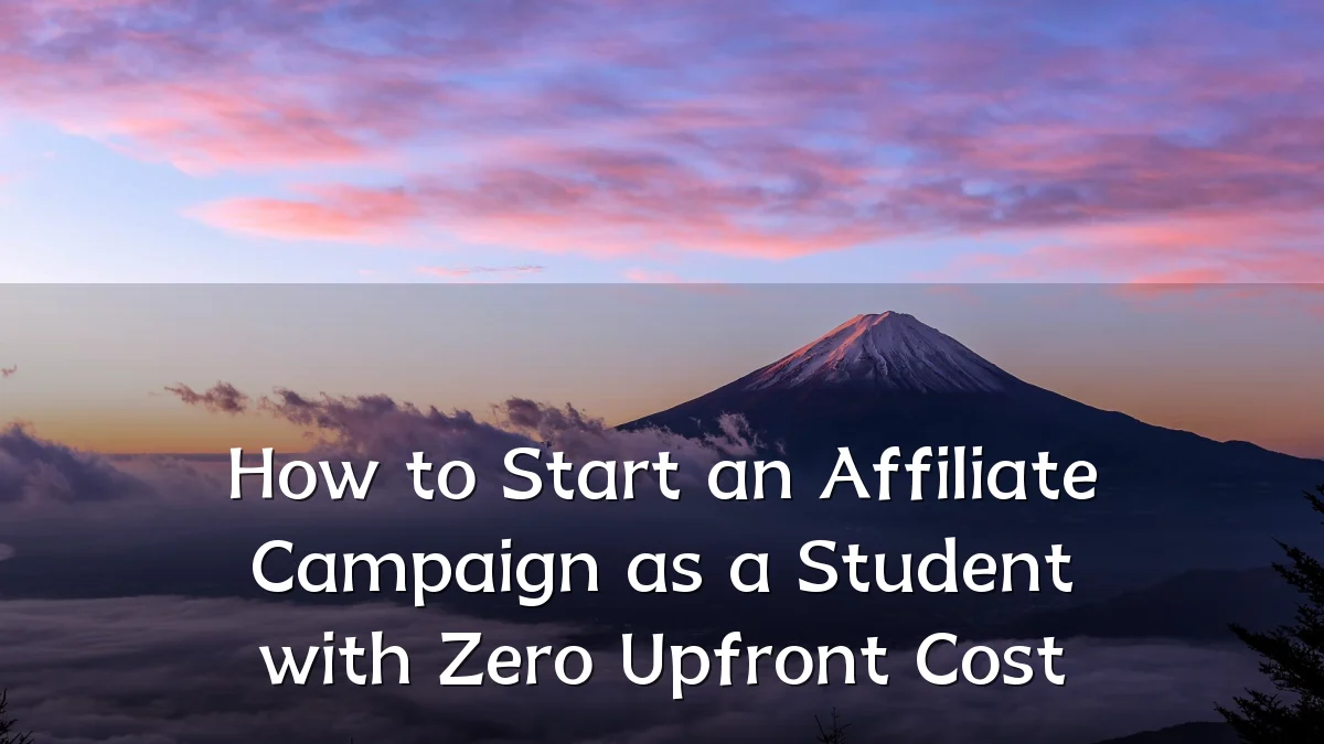 How to Start an Affiliate Campaign as a Student with Zero Upfront Cost