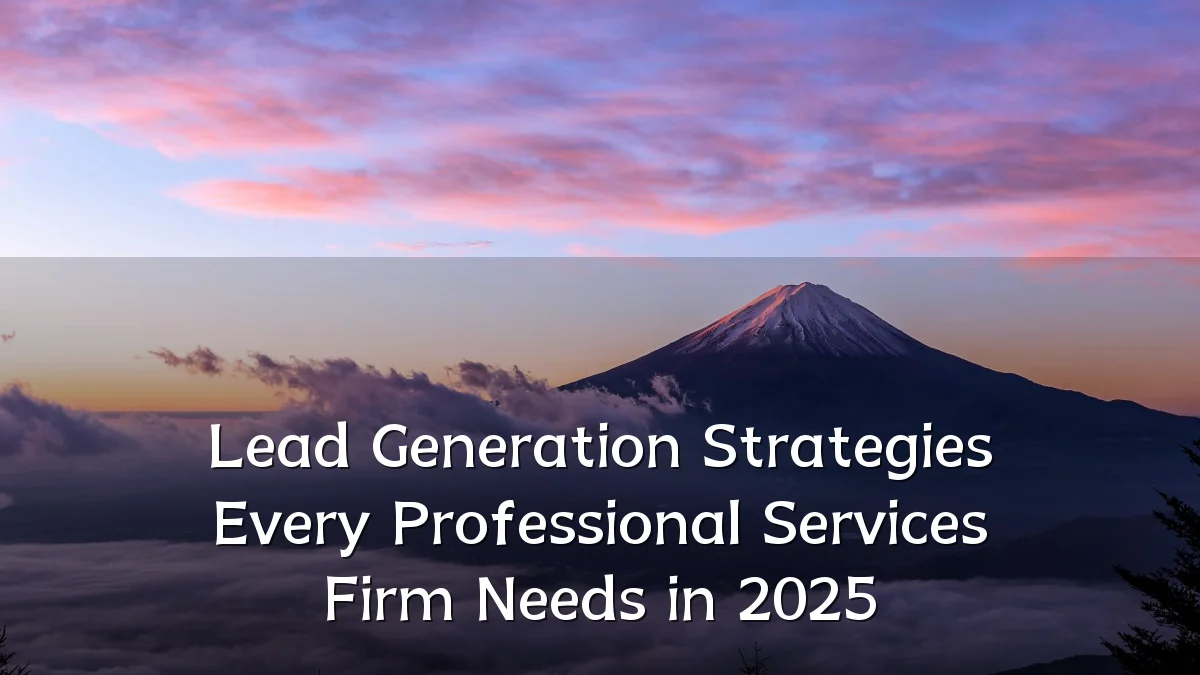 Lead Generation Strategies Every Professional Services Firm Needs in 2025