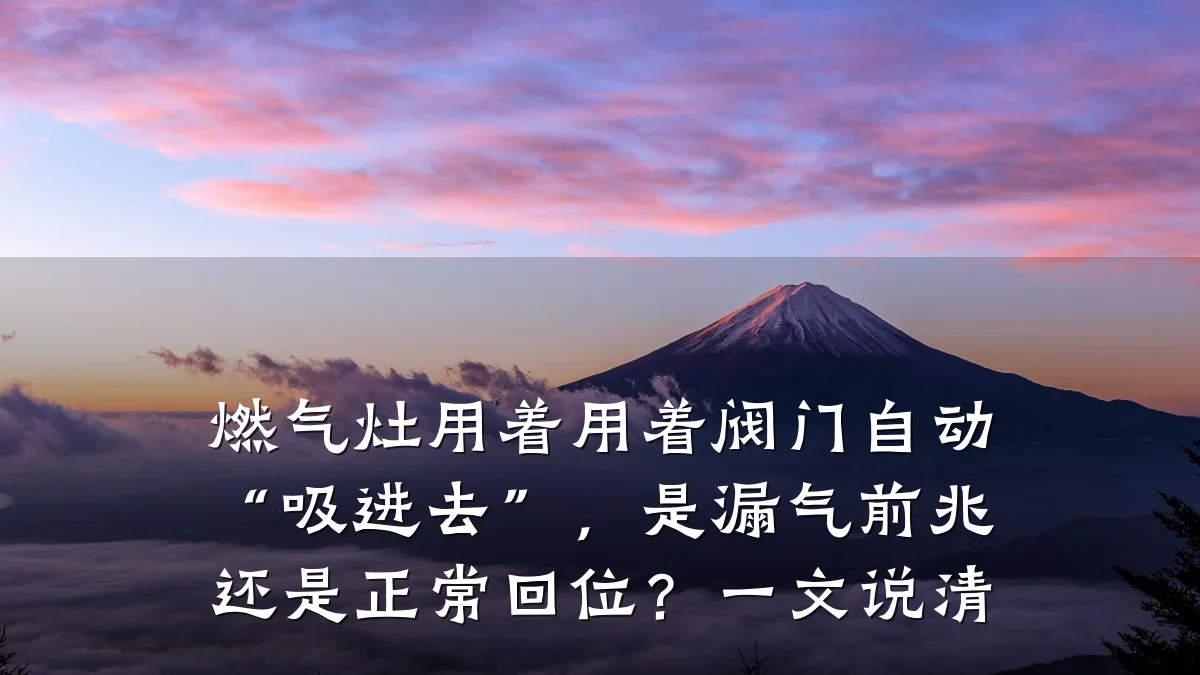 燃气灶用着用着阀门自动“吸进去”,是漏气前兆还是正常回位?一文说清