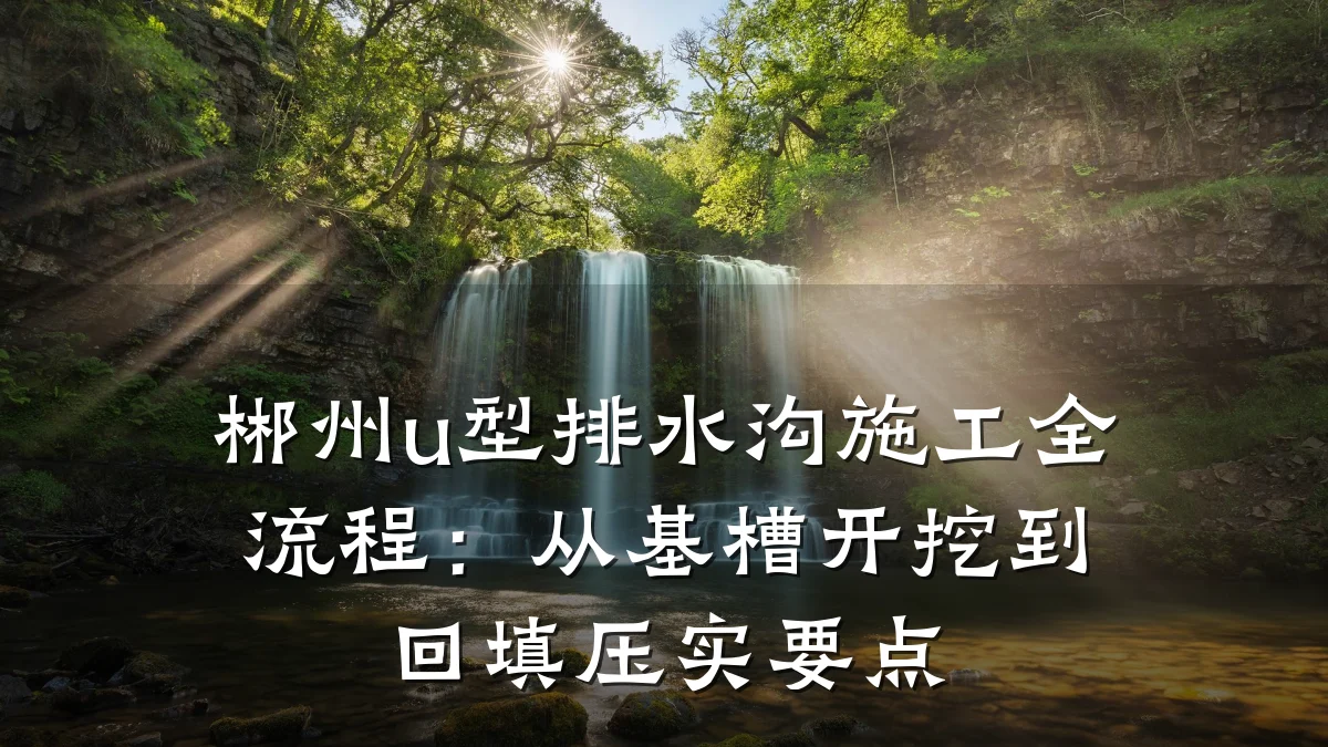 郴州u型排水沟施工全流程:从基槽开挖到回填压实要点