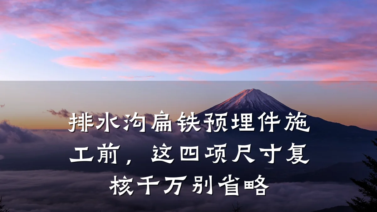 排水沟扁铁预埋件施工前,这四项尺寸复核千万别省略